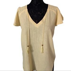 Harve Benard Linen/Cotton Yellow Top